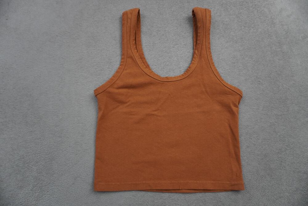 Jungmaven Tank Top Terracotta Rust Crop Hemp Blend Minimalist Boho Small